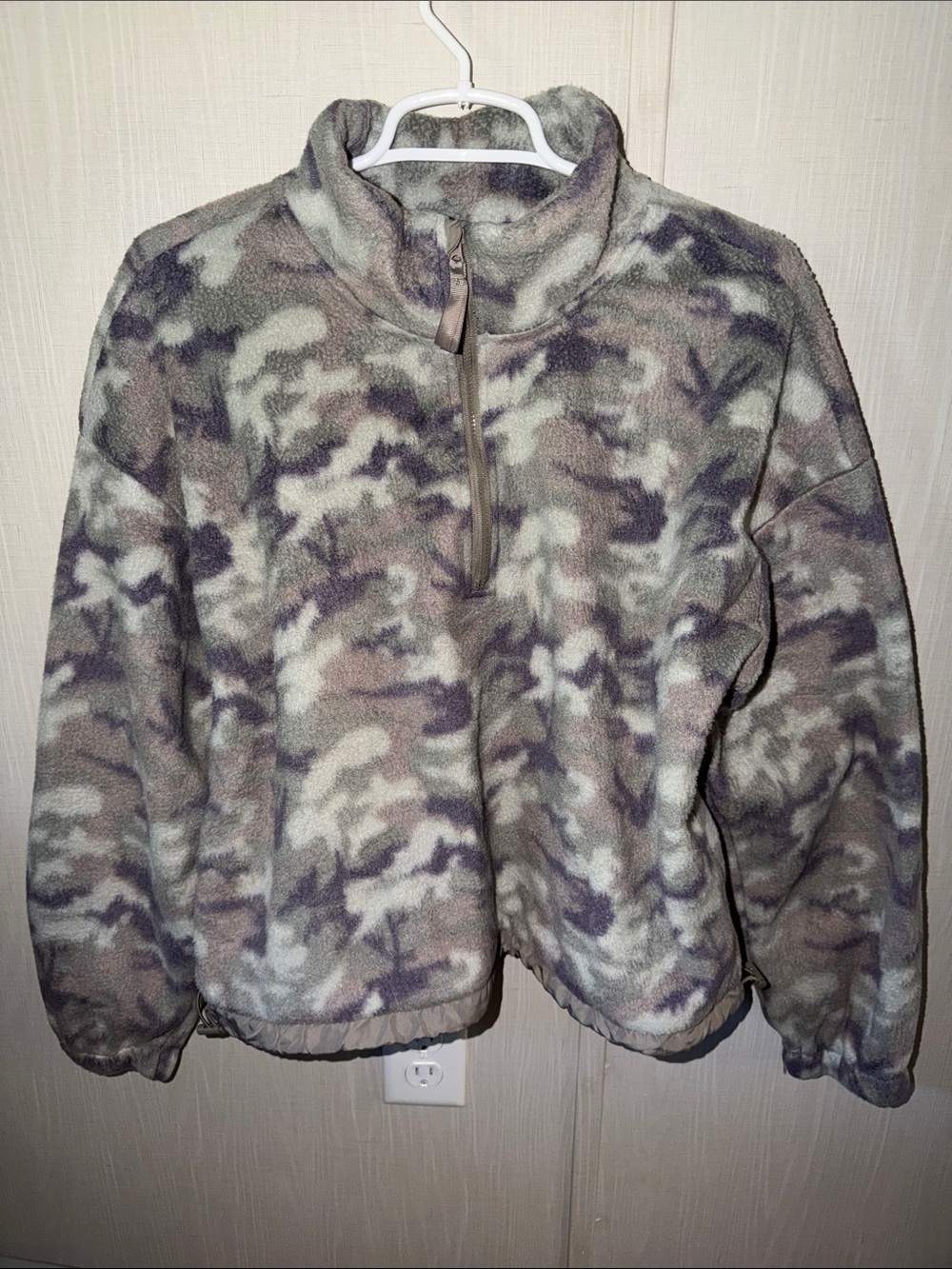 Women's Camo Fleece Half-Zip Pullover - Olive